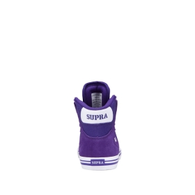 Kids Supra High Top Shoes VAIDER Purple/White/white | AU-54483